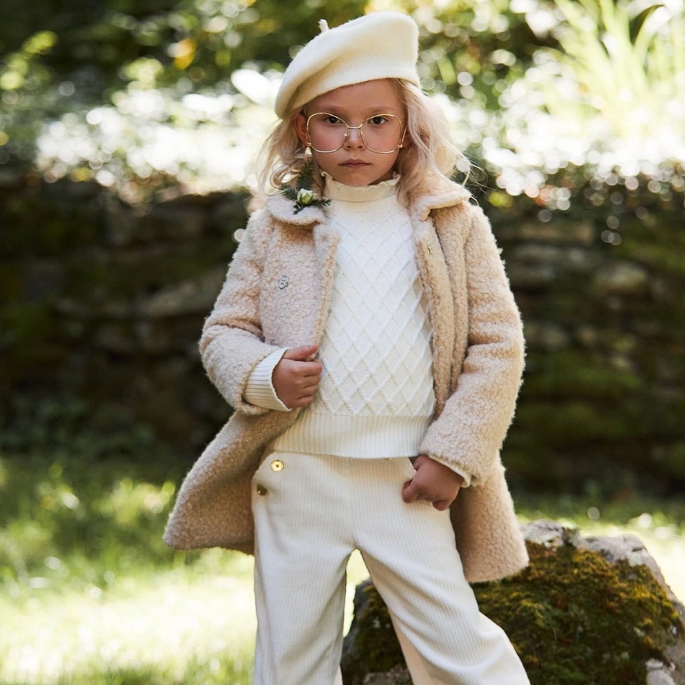 Janie and Jack coffee cake sherpa coat sz 12-18 months girls